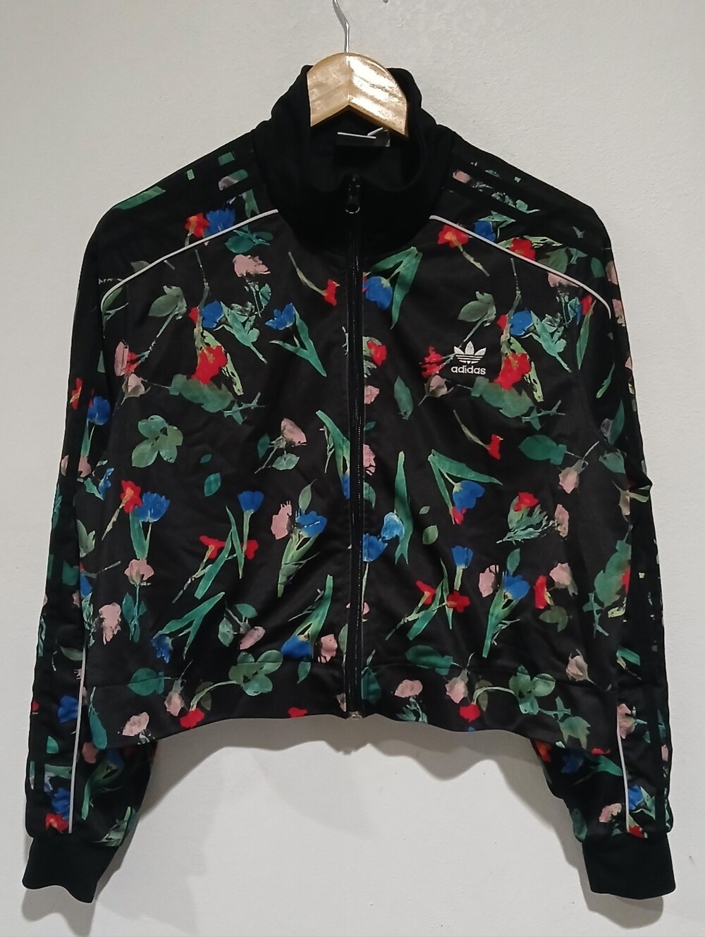 Adidas Originals Bellista All-Over Print Floral Crop Track Jacket Women's Size L